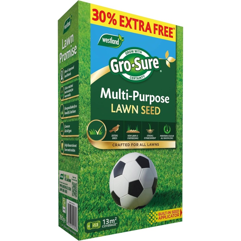 Gro-Sure Multi-Purpose Lawn Seed 10m²+ 30% Extra Free Box