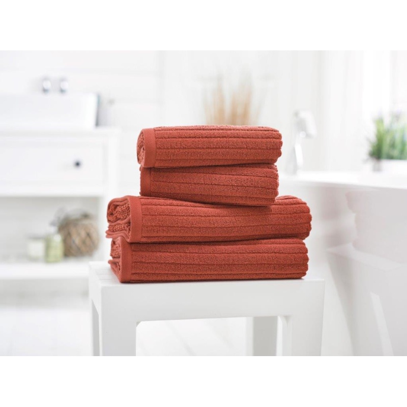 Deyongs Rialto Ribbed Towel - Paprika