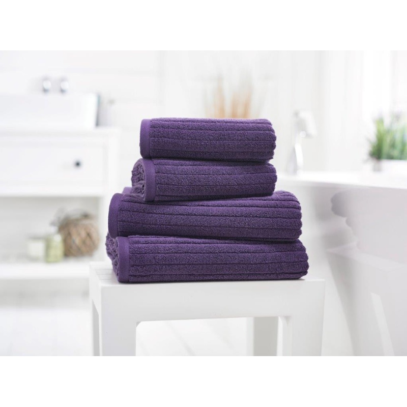 Deyongs Rialto Ribbed Towel - Purple