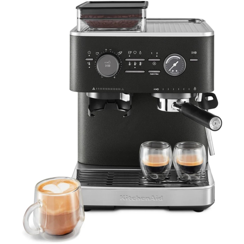 KitchenAid KitchenAid 5KES6551BBK Semi Automatic Espresso Machine with Burr Grinder - Cast Iron Black