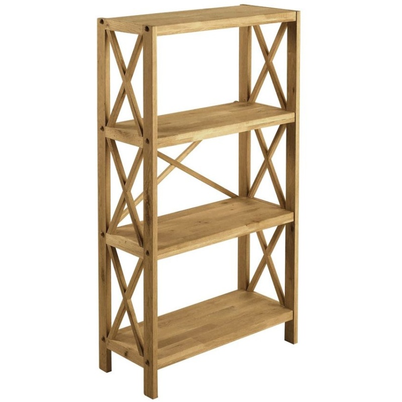 X Oak 4 Shelf Unit