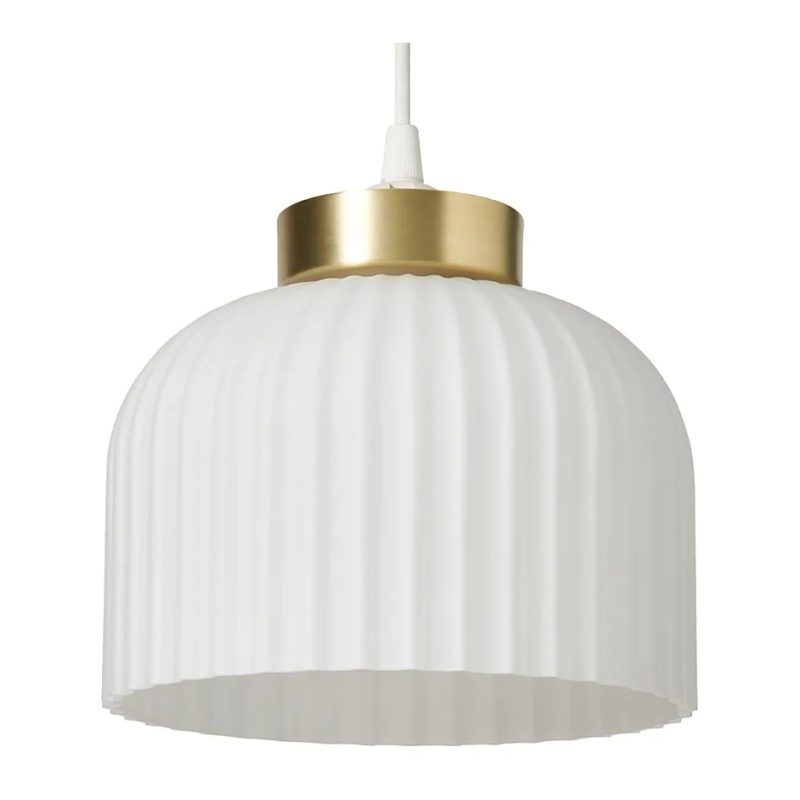 BHS Binita Glass Ribbed Easyfit - Opal & Brass