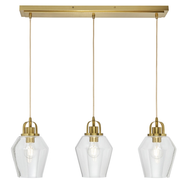 BHS BHS Saskia Bubble Glass 3 Light Diner - Warm Satin Brass