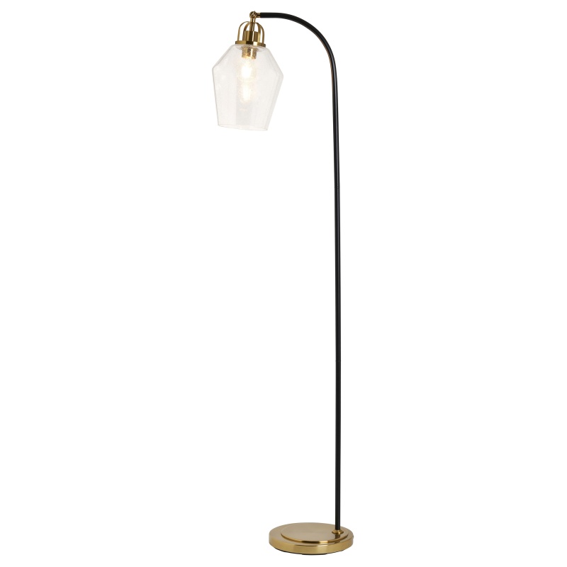 BHS BHS Saskia Bubble Glass Arc Floor Lamp - Warm Satin Brass