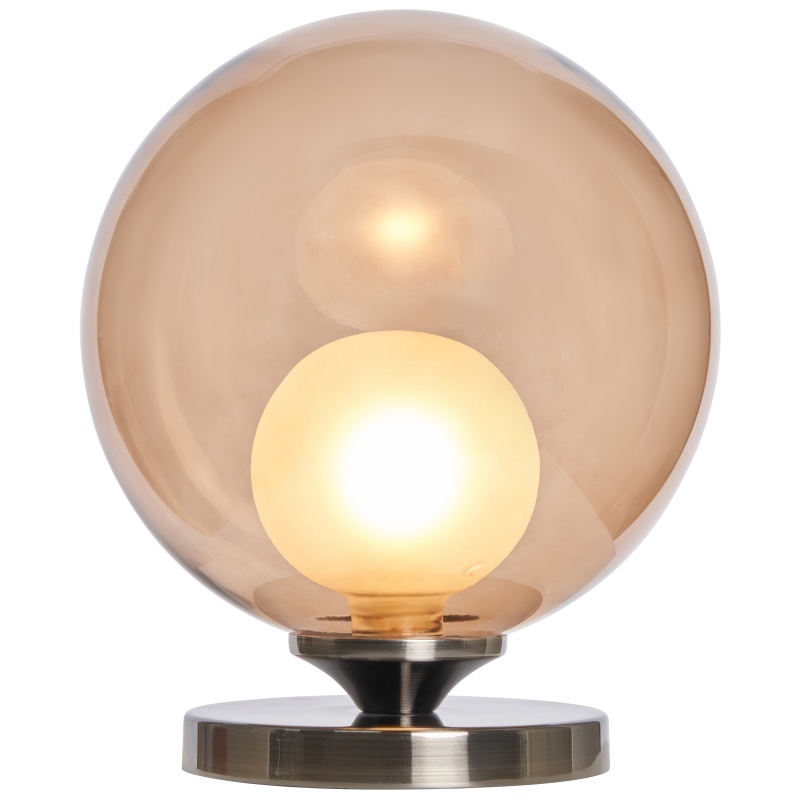 Bhs Black Peatrice Touch Table Lamp - /Nickel