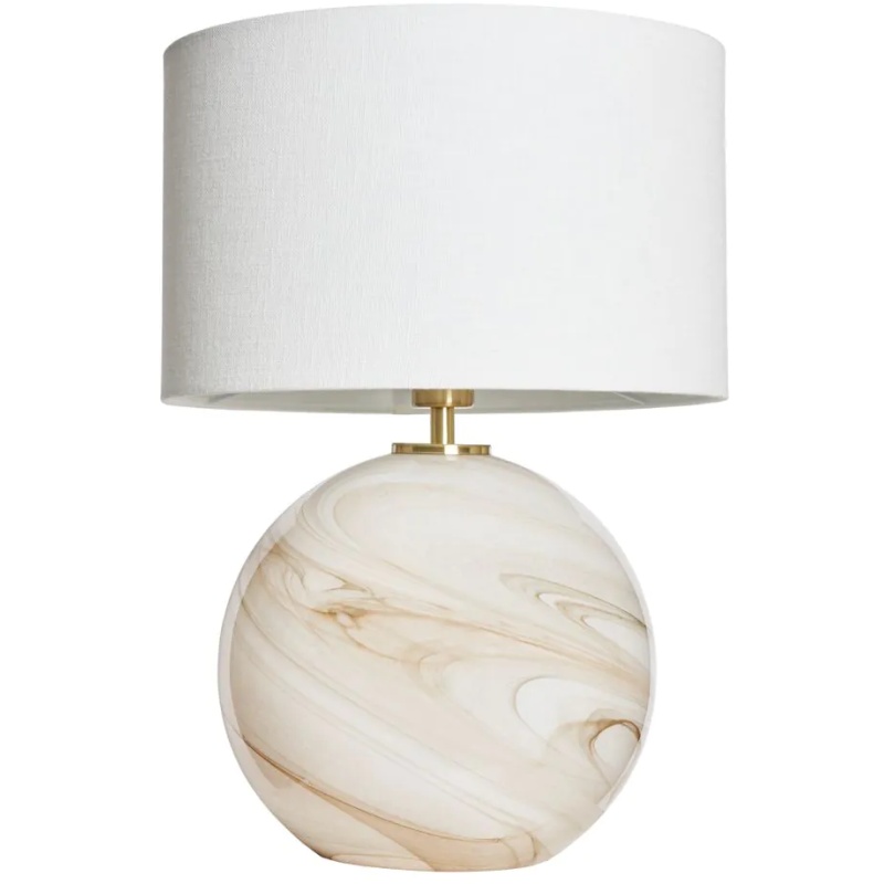 BHS Lewis Marble Glass Ball Table Lamp - Cream