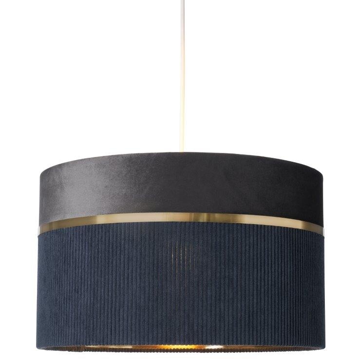 BHS BHS Violet 40cm Mixed Fabric Light Shade - Grey