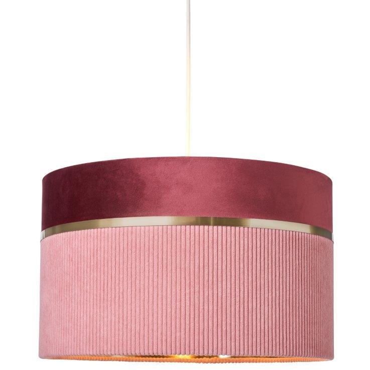 BHS BHS Violet 40cm Mixed Fabric Light Shade - Pink