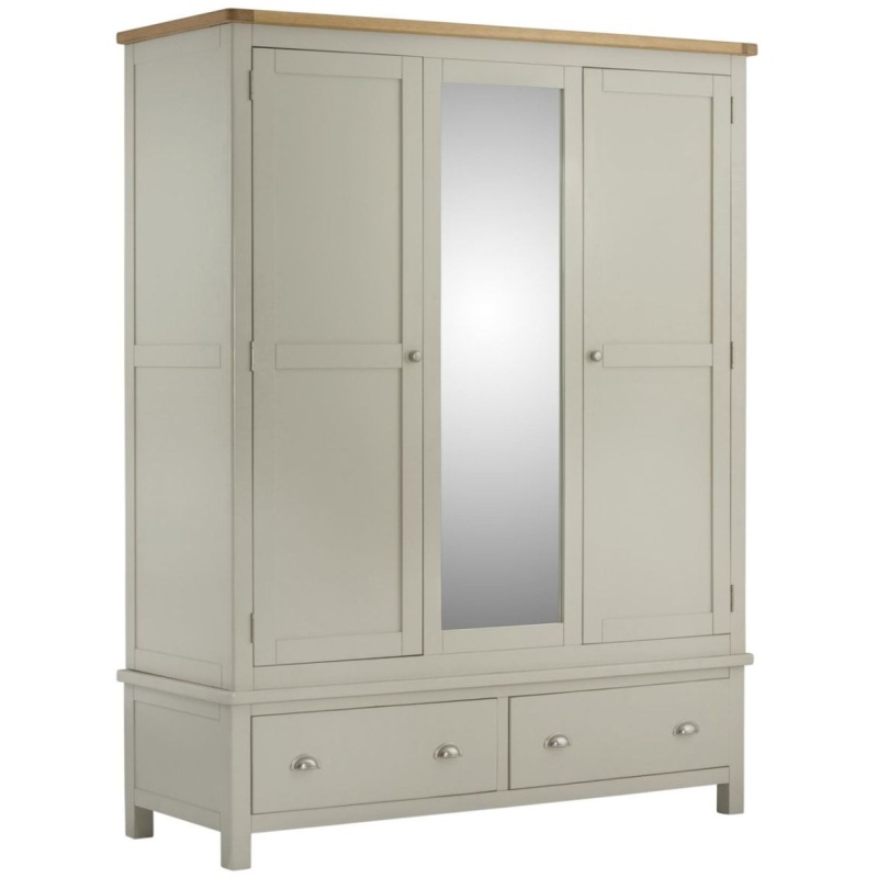 Downtown Provence Stone & Oak 3 Door Triple Wardrobe