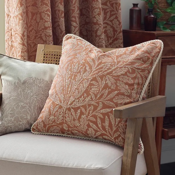 Morris & Co Acorn Tonal Feather Rich Cushion 50cm - Brick