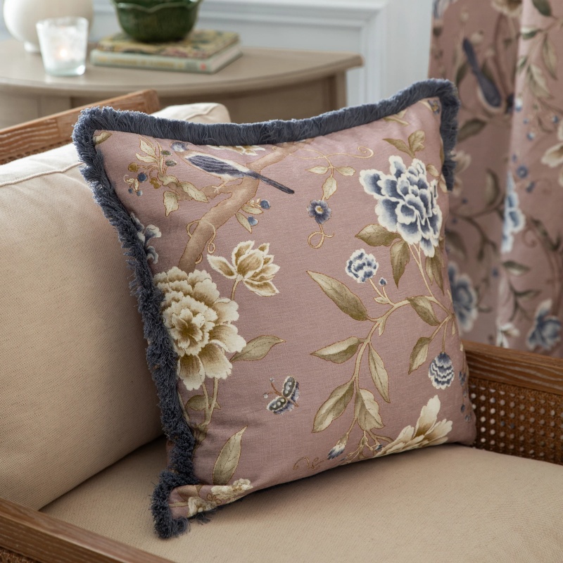 Sanderson Porcelain Garden Feather Rich Cushion 50cm - Blush