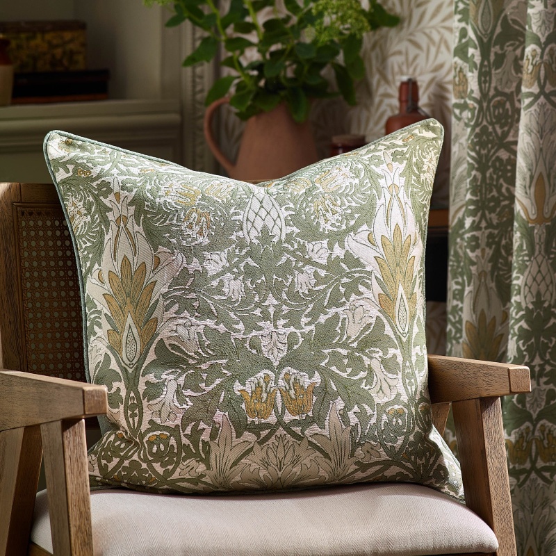 Morris & Co Snakeshead Feather Rich Cushion 55cm - Sunflower/Stone