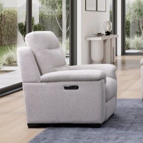 Nelson Power Recliner Fabric Chair With Lumbar Support