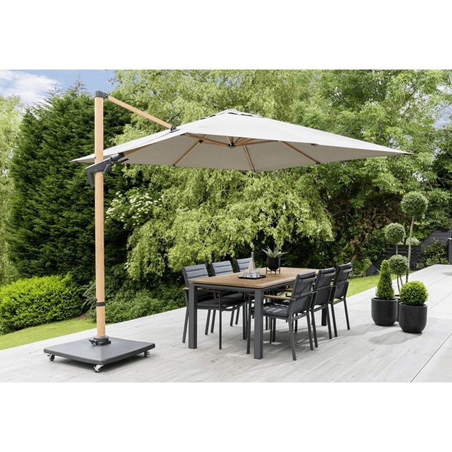 Norfolk Leisure Royce Executive Square 3x3m Cantilever & Cover - Wood Look/Grey