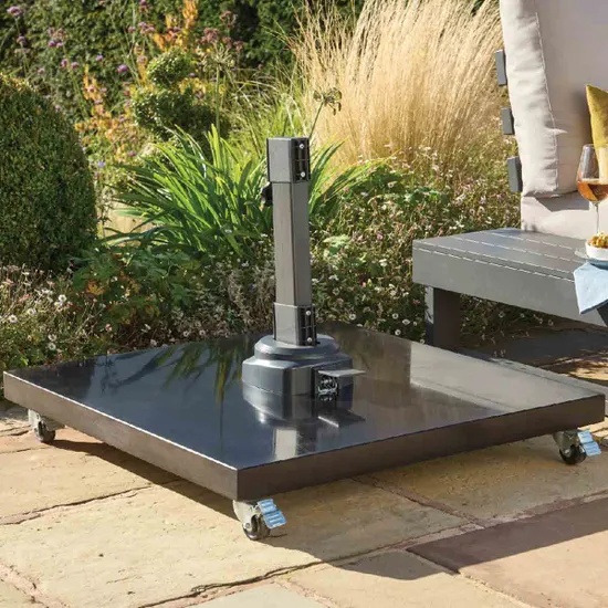 Norfolk Leisure Royce 90kg Granite Base With Wheels - Flamed Light Grey