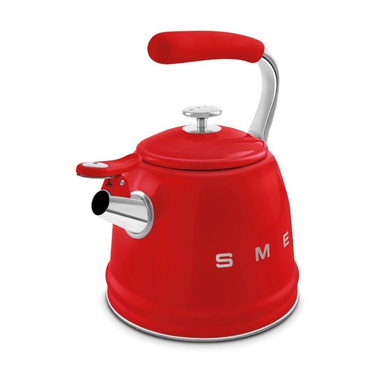 Smeg Red 50S Style Whistling Kettle 2.3L