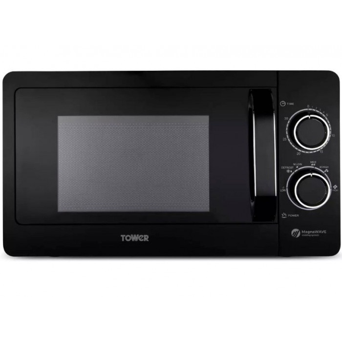 Tower T24034BLK 700W Manual Microwave 20L - Black