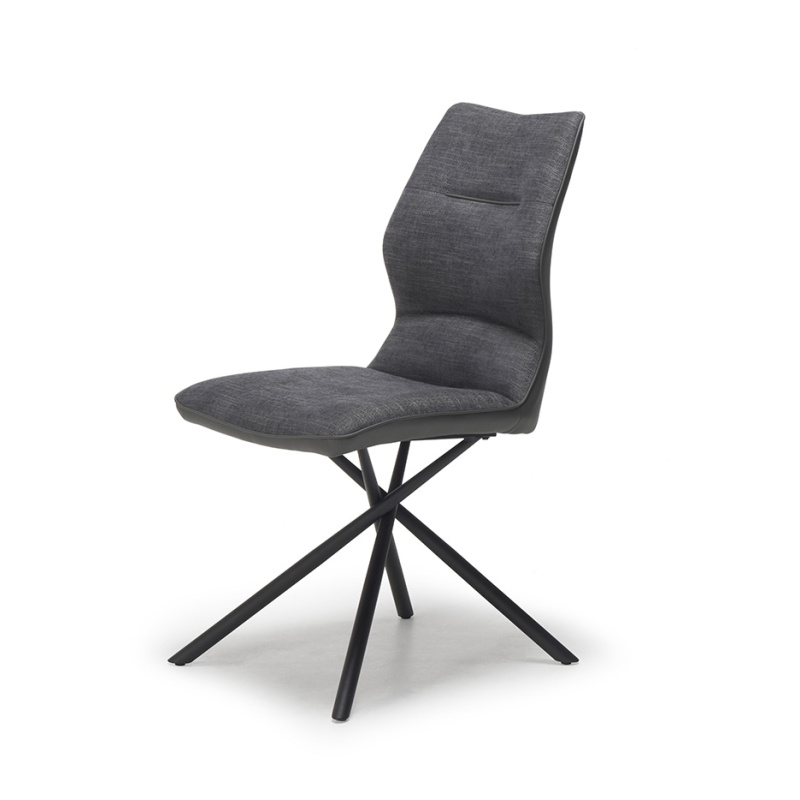 Downtown Helena High Backed Fabric Dining Chair - Stone