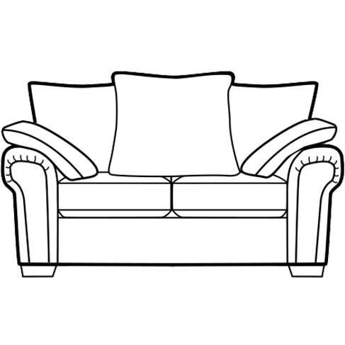 Ava 2 Seater Pillow Back Fabric Sofa