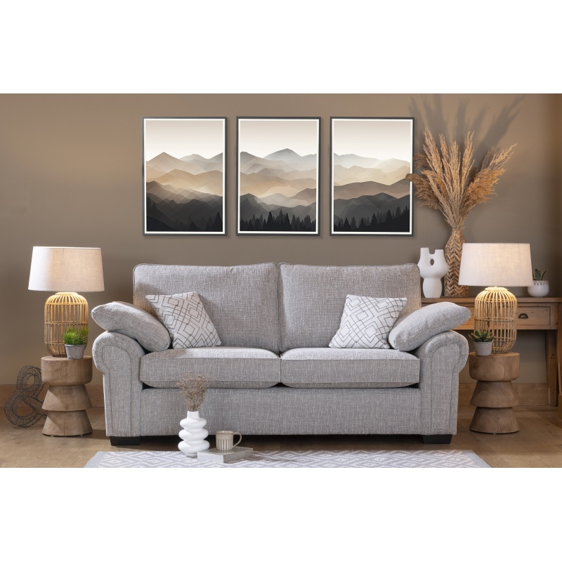Ava 3 Seater Standard Back Fabric Sofa