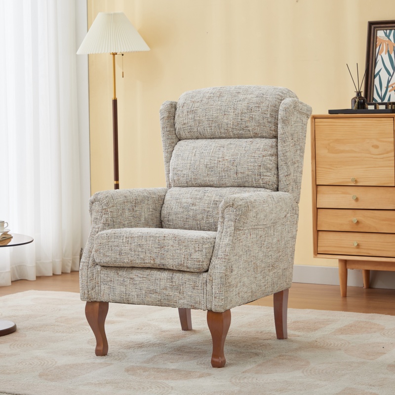 Downtown Hawksmoor Fireside Fabric Chair - Frost