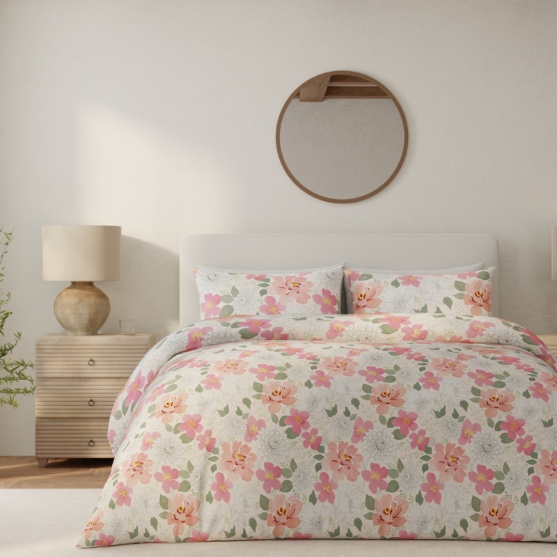 Vantona Ceci Floral Duvet Set - Pink