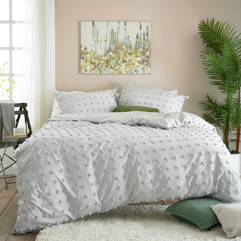 Deyongs Fluffy Dots Duvet Set - Grey