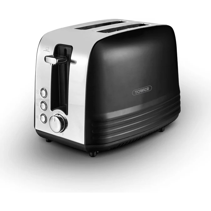 Tower T20080BLK Ash 2 Slice Toaster - Black