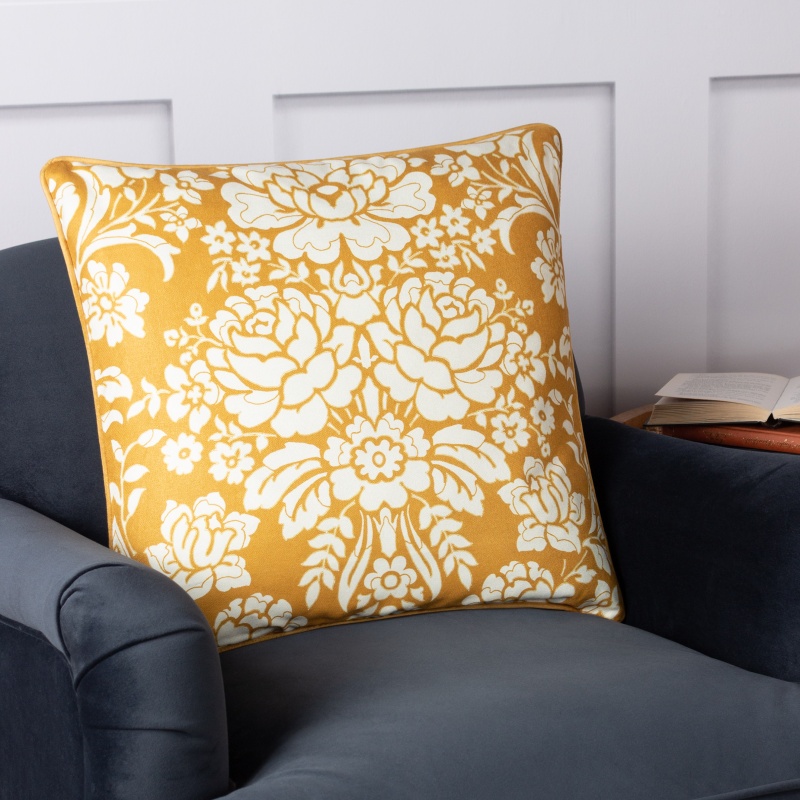 Paoletti Melrose Floral Cushion 50cm - Honey