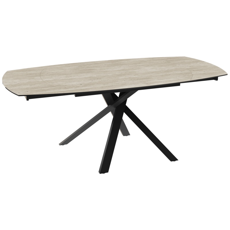 Akante Akante Kheops 130cm/190cm Extending Dining Table - Travertine Ceramic