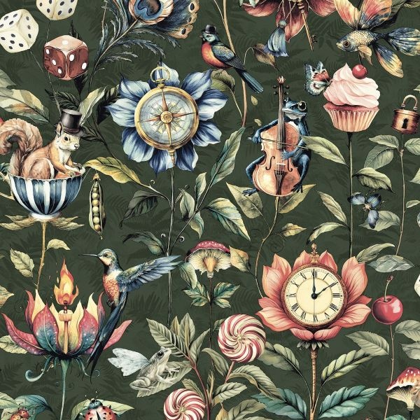 Holden Decor Curios Creatures Wallpaper - Green