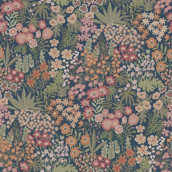 Holden Decor Everbloom Wallpaper - Navy/Multi