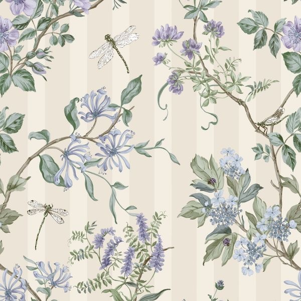 Holden Decor Hampton Gardens Wallpaper - Neutral Blue