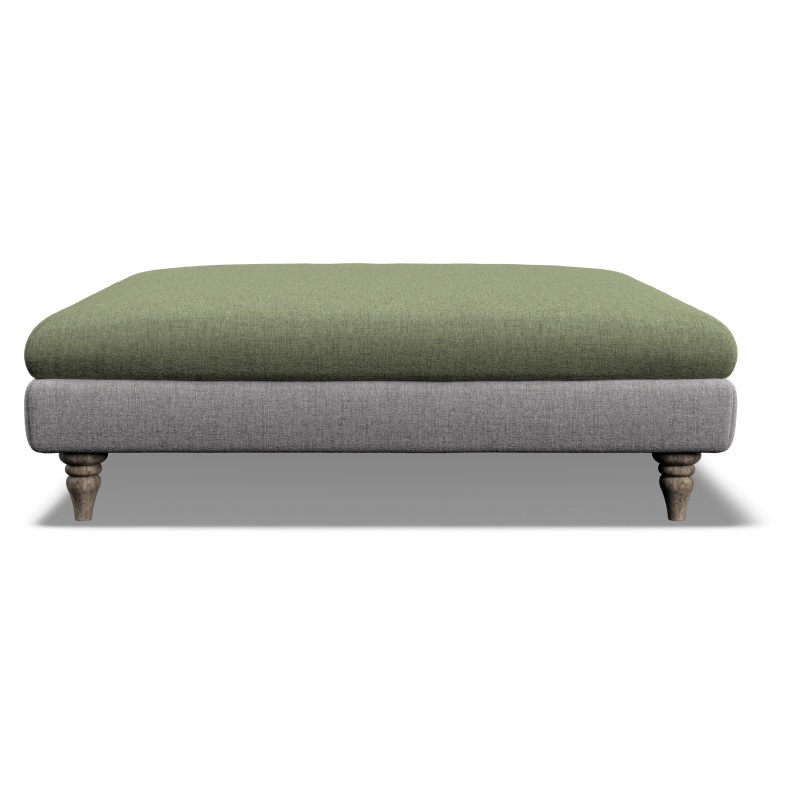 Olympus Large Square Stool In Accent Fabric Top & Contrast Plain