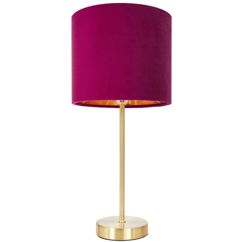 BHS BHS Velvet Table Lamp - Raspberry Red