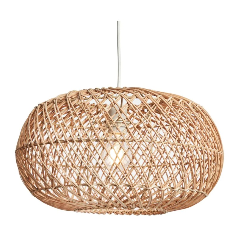 BHS BHS Kyle Oval Rattan Easyfit Light Shade 42cm - Natural