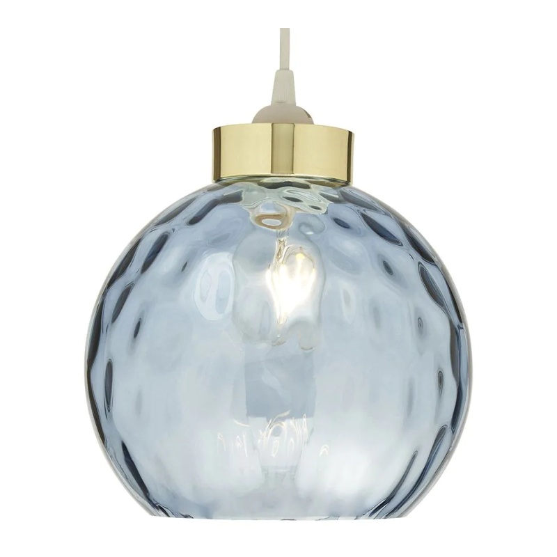 BHS BHS Deana Dimpled Glass Ball Easyfit Shade - Blue