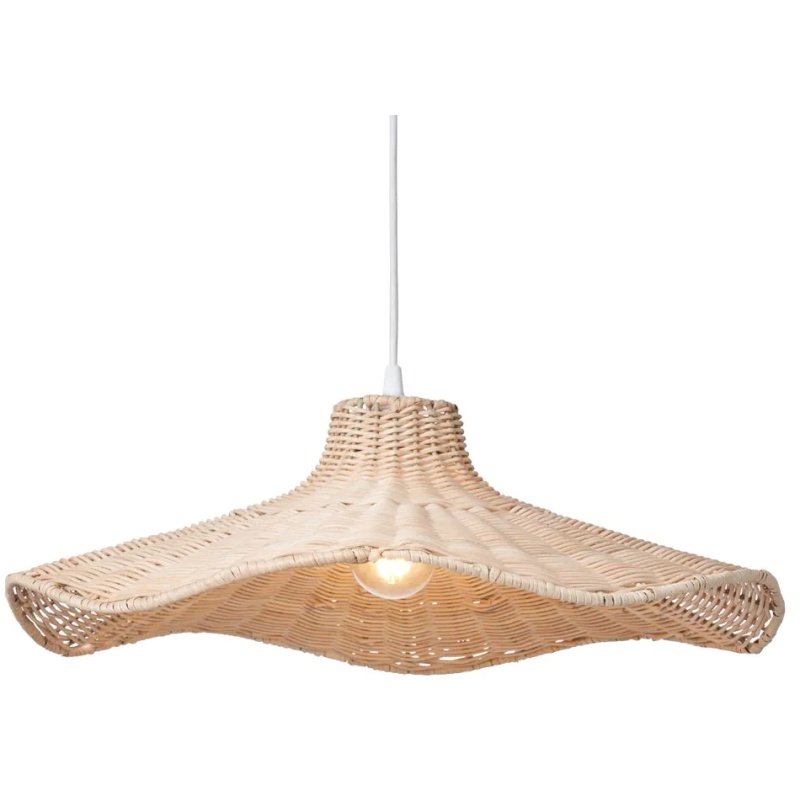 BHS BHS Percy Wavy Rattan Easyfit Light Shade 50cm - Natural