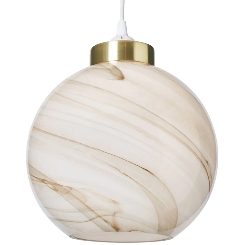 BHS BHS Lewis Glass Easyfit Light Shade 23cm - Marble