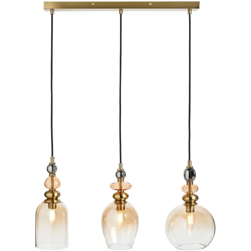 Bhs Light Seline Champagne 3 Diner Pendant - Brass