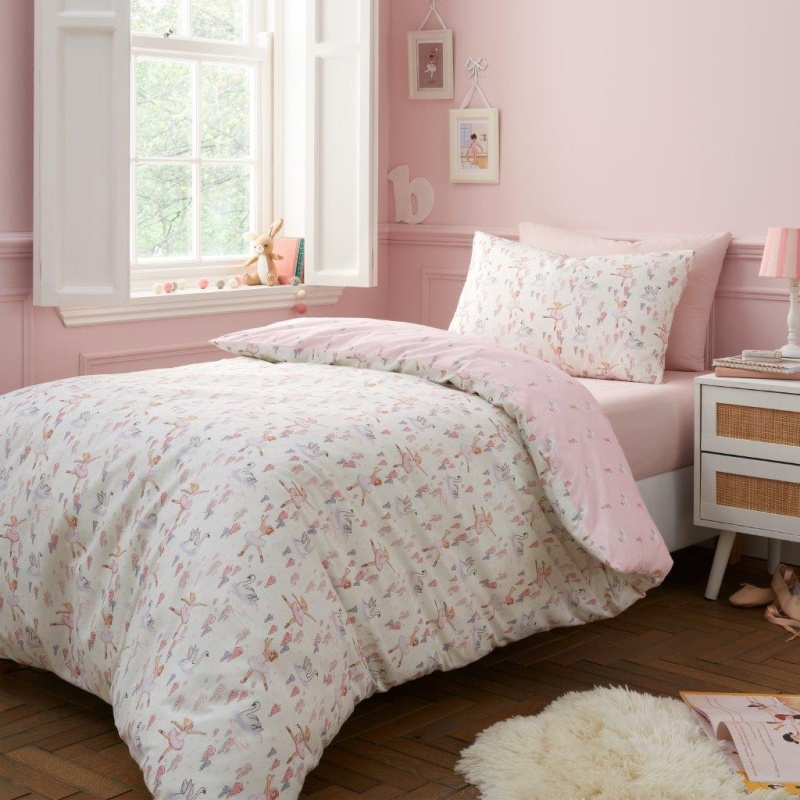 Julian Charles Pink Belle & Boo Ballerina Reversible Cotton Duvet Set - Single - Image 2
