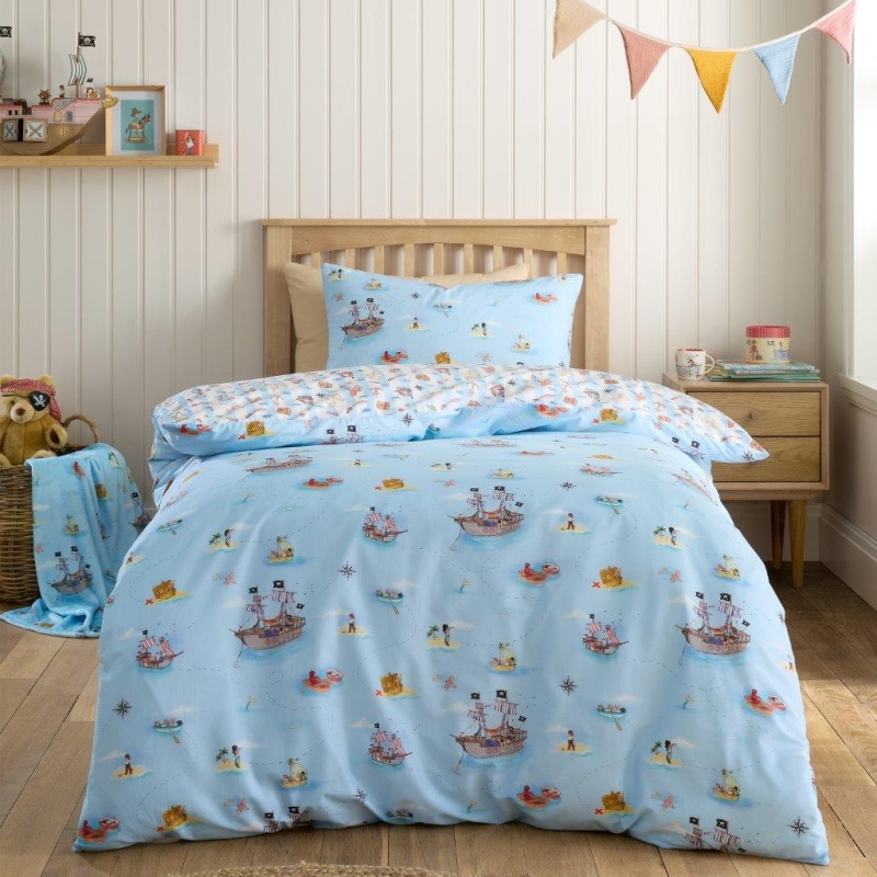 Belle And Boo Blue Pirate Single Duvet Set