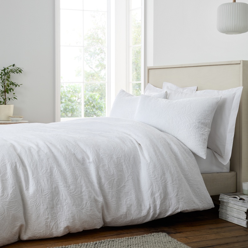 Bianca Bianca Fleur Matelasse Duvet Set - White