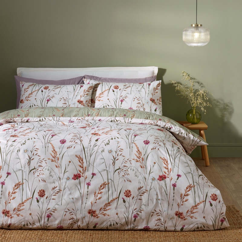 Catherine Lansfield Catherine Lansfield Brushed Grasmere Floral Duvet Set - Green