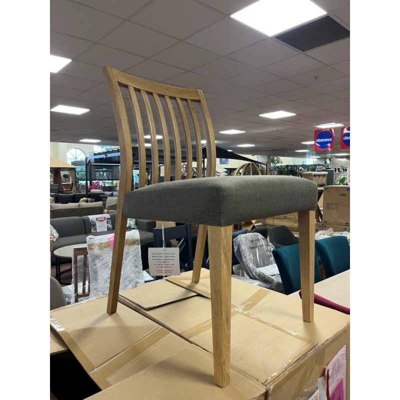 Bentley Designs Brampton Oak Low Slat Back Dining Chair (Pair)