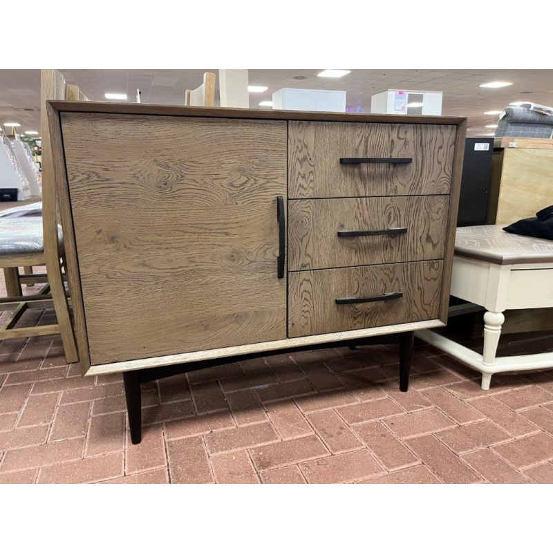 HELSINKI Weathered Oak & Peppercorn Narrow Sideboard