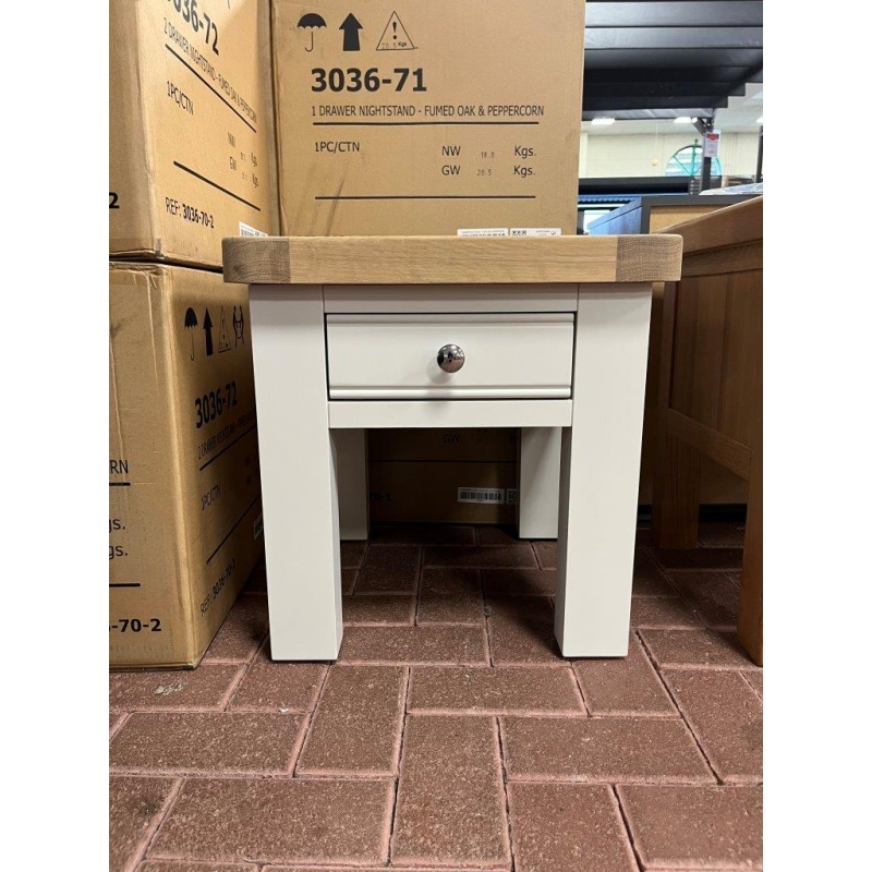 Kettle Clevedon Lamp Table - White/Oak