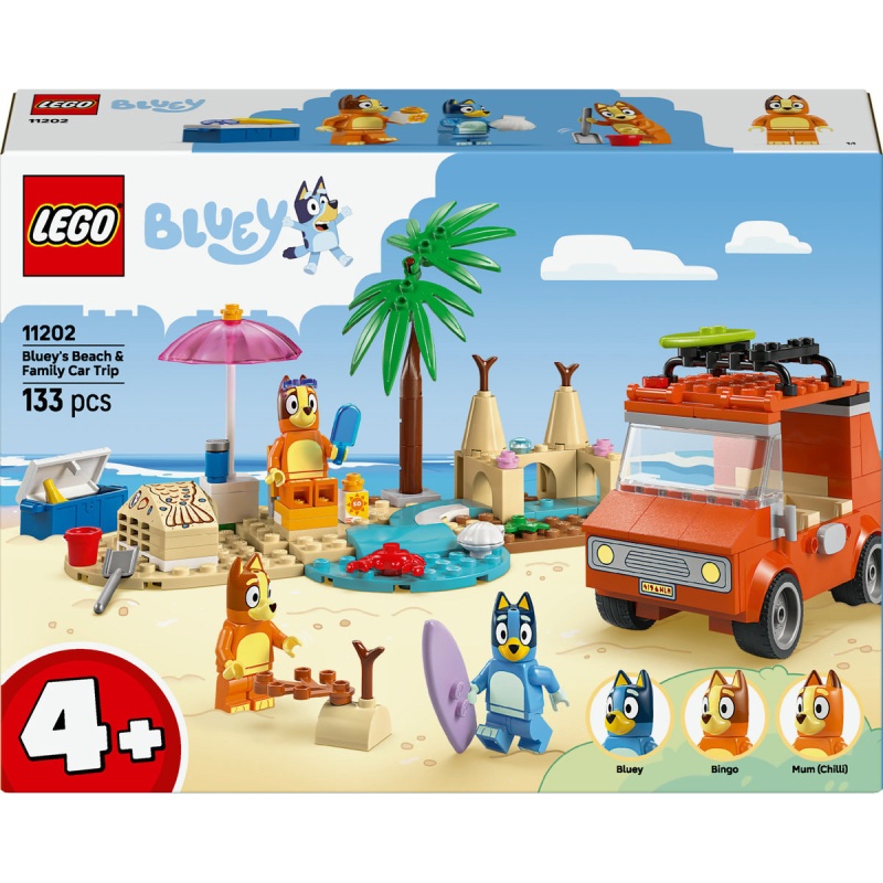 Image of LEGO Bluey 11202 Blueys Beach and Family Car Trip In Multi