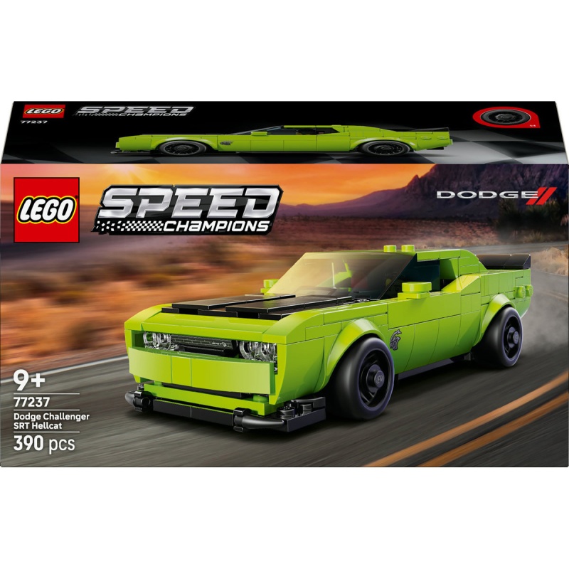 Image of LEGO Speed Champions 77237 Dodge Challenger SRT Hellcat Sports Car In Green