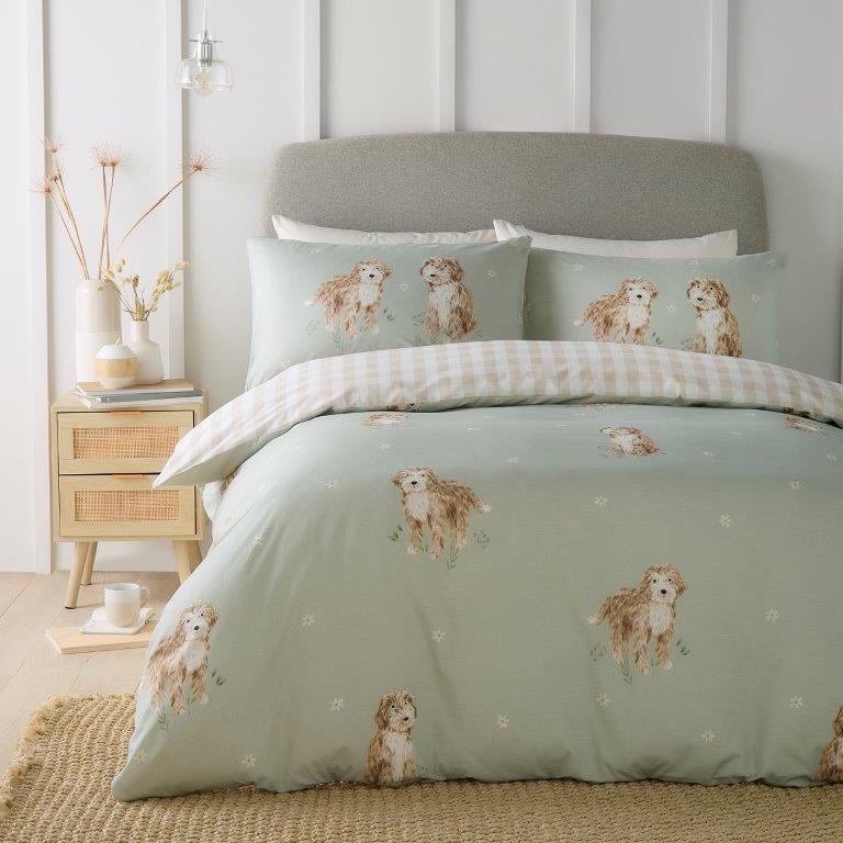 Fusion Hattie The Cockapoo Duvet Set - Green